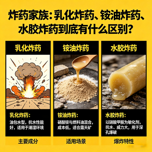 乌马河炸药家族：乳化炸药、铵油炸药、水胶炸药到底有什么区别？